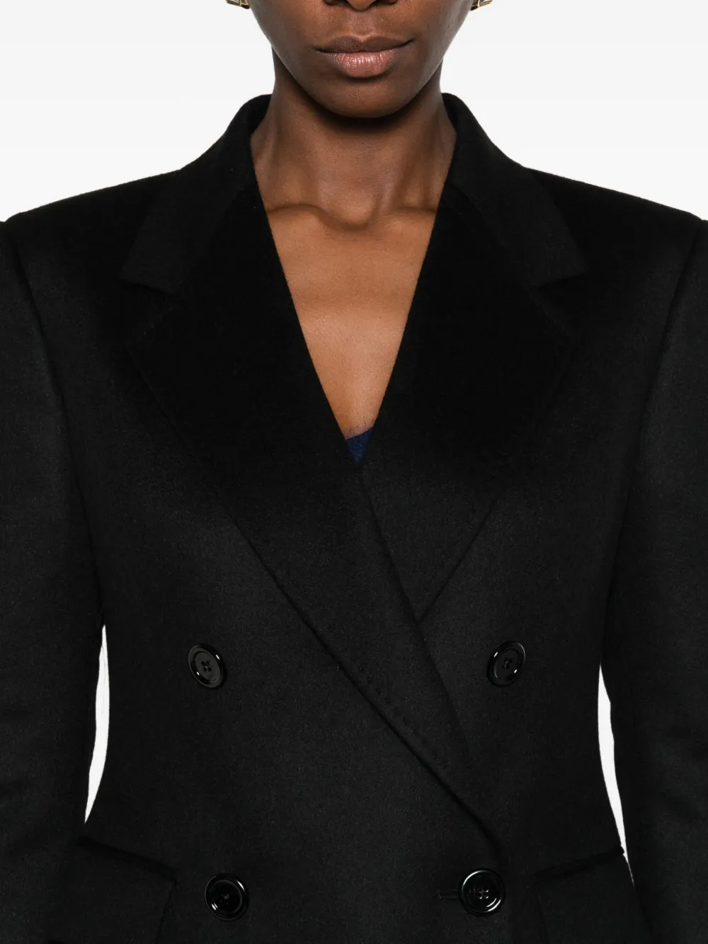 Tagliatore Abric Double-breasted Coat In Black