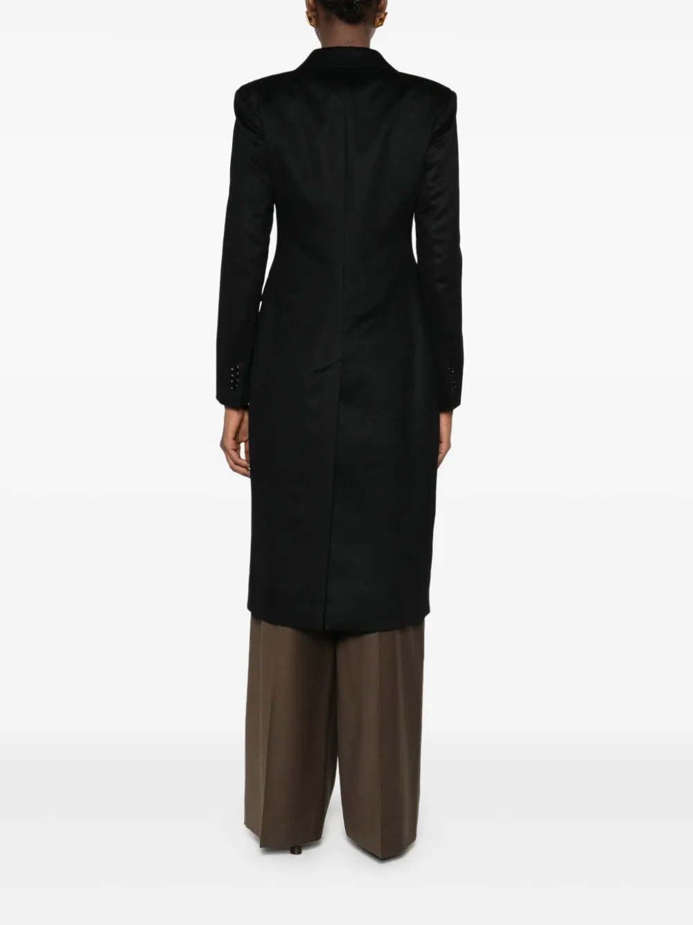 Tagliatore Abric Double-breasted Coat In Black