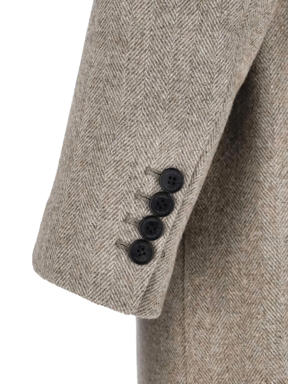 Dunst Herringbone Double-breasted Coat In Neutral