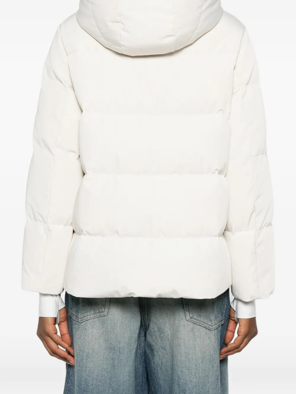 Yves Salomon Donsjack met capuchon Beige