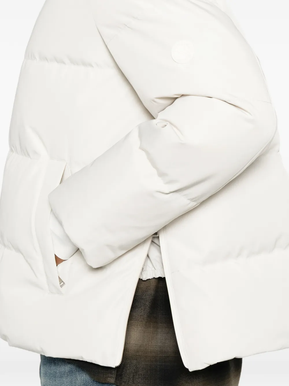 Yves Salomon Donsjack met capuchon Beige