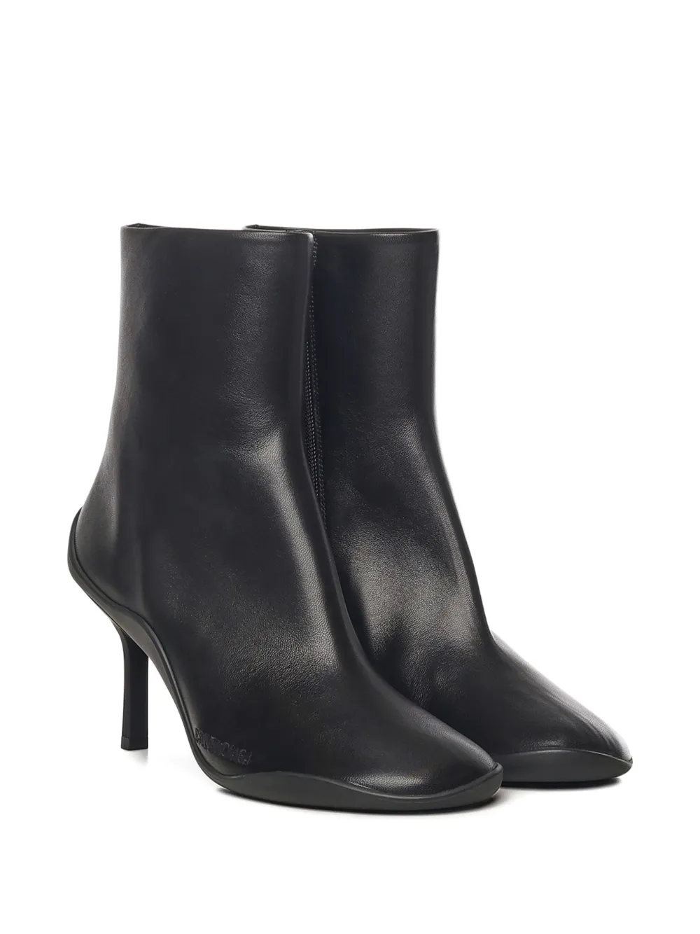 Balenciaga 80mm Square-toe Leather Boots In Black