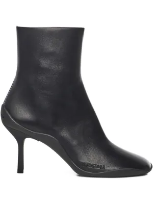 MM6 Maison Margiela レザーアンクルブーツ | ブラック | FARFETCH JP