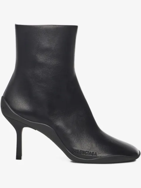 80mm square-toe leather boots