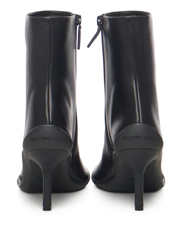 Balenciaga 80mm square-toe Leather Boots | Black | FARFETCH
