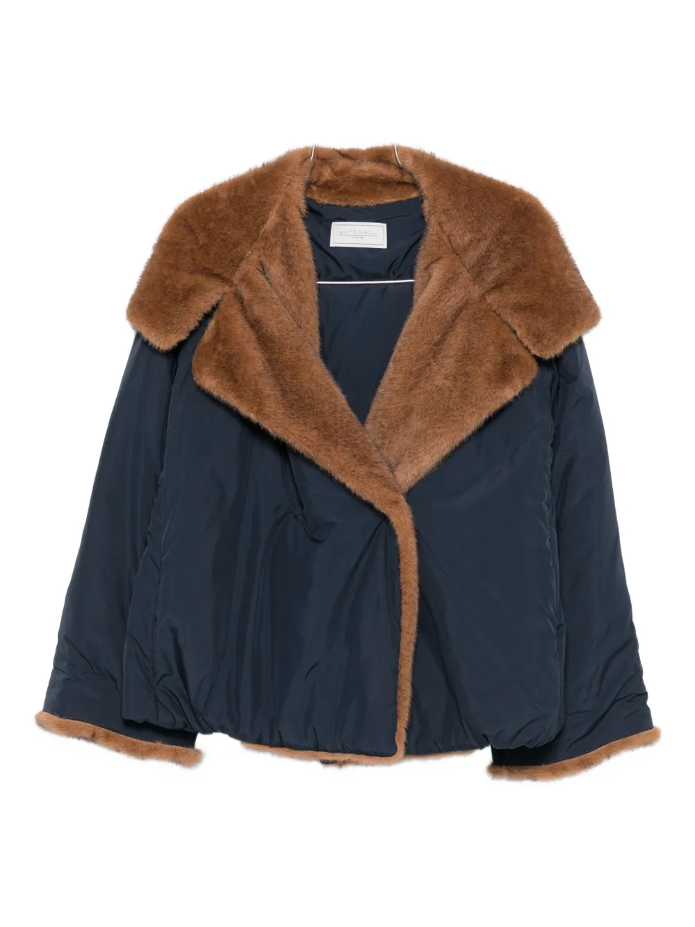 Antonelli Faux-fur Collar Jacket In Blue