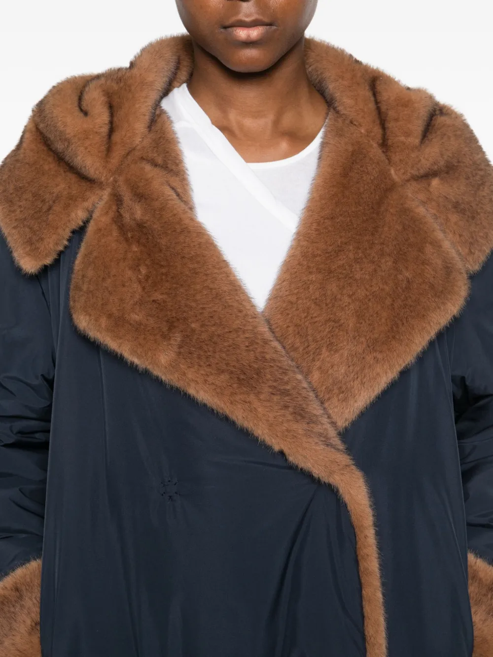 Antonelli Faux-fur Collar Jacket In Blue
