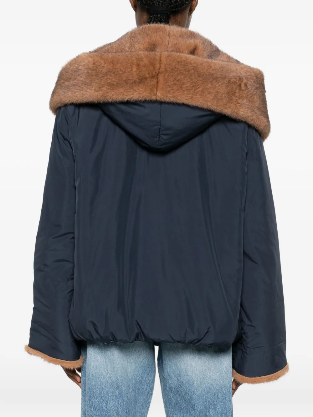 Antonelli Faux-fur Collar Jacket In Blue
