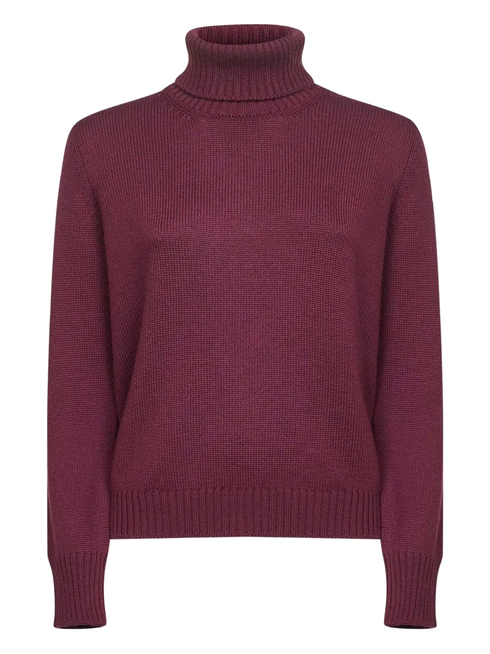 Blanca Vita Burgundy Virgin Wool Turtleneck Sweater In Burgundy