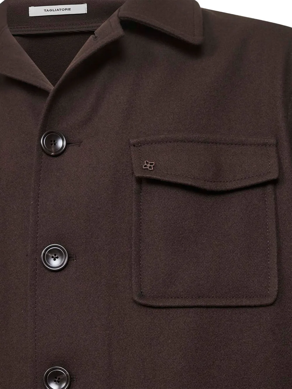 Tagliatore Shirtjack met klepzak en knopen Bruin