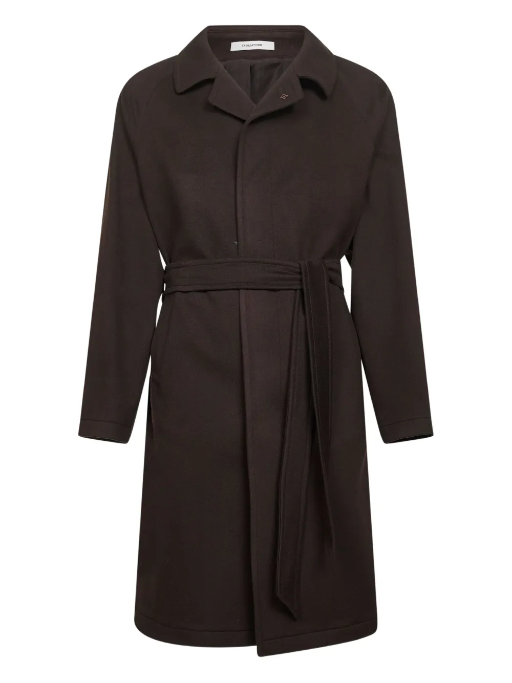 Tagliatore lapel belted coat | Brown | Image 1