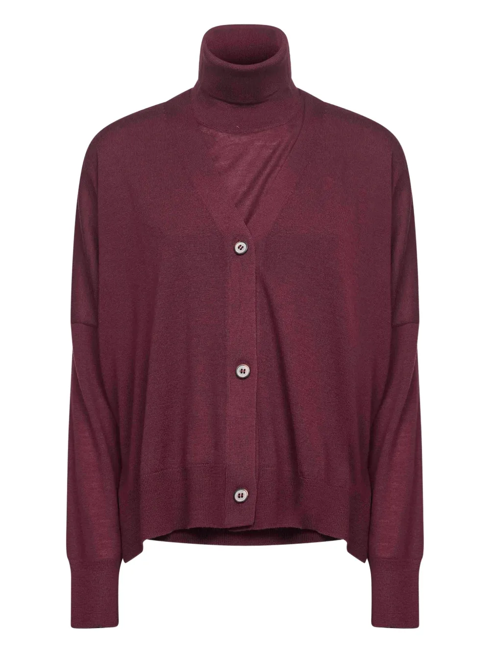 Blanca Vita vestido con botones y cuello en V | rojo | Image 1