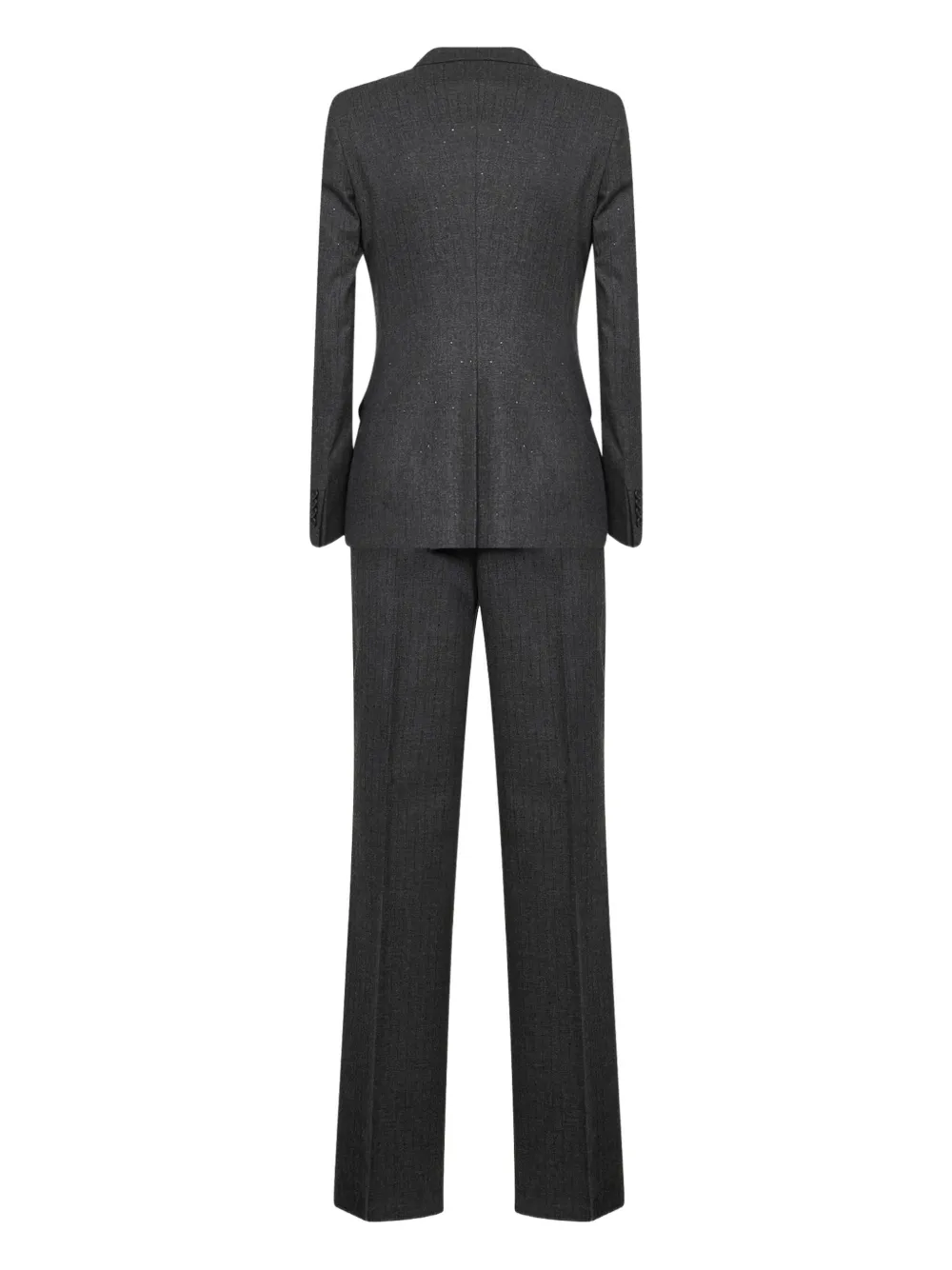 Tagliatore Pinstripe Sequin-embroidered Suit In Gray
