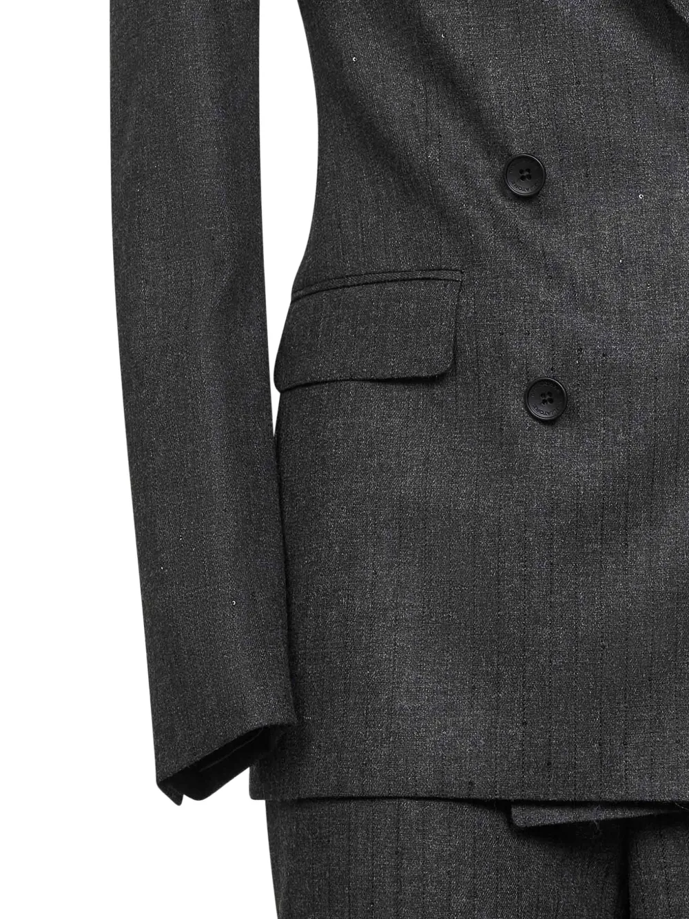 Tagliatore Pinstripe Sequin-embroidered Suit In Gray