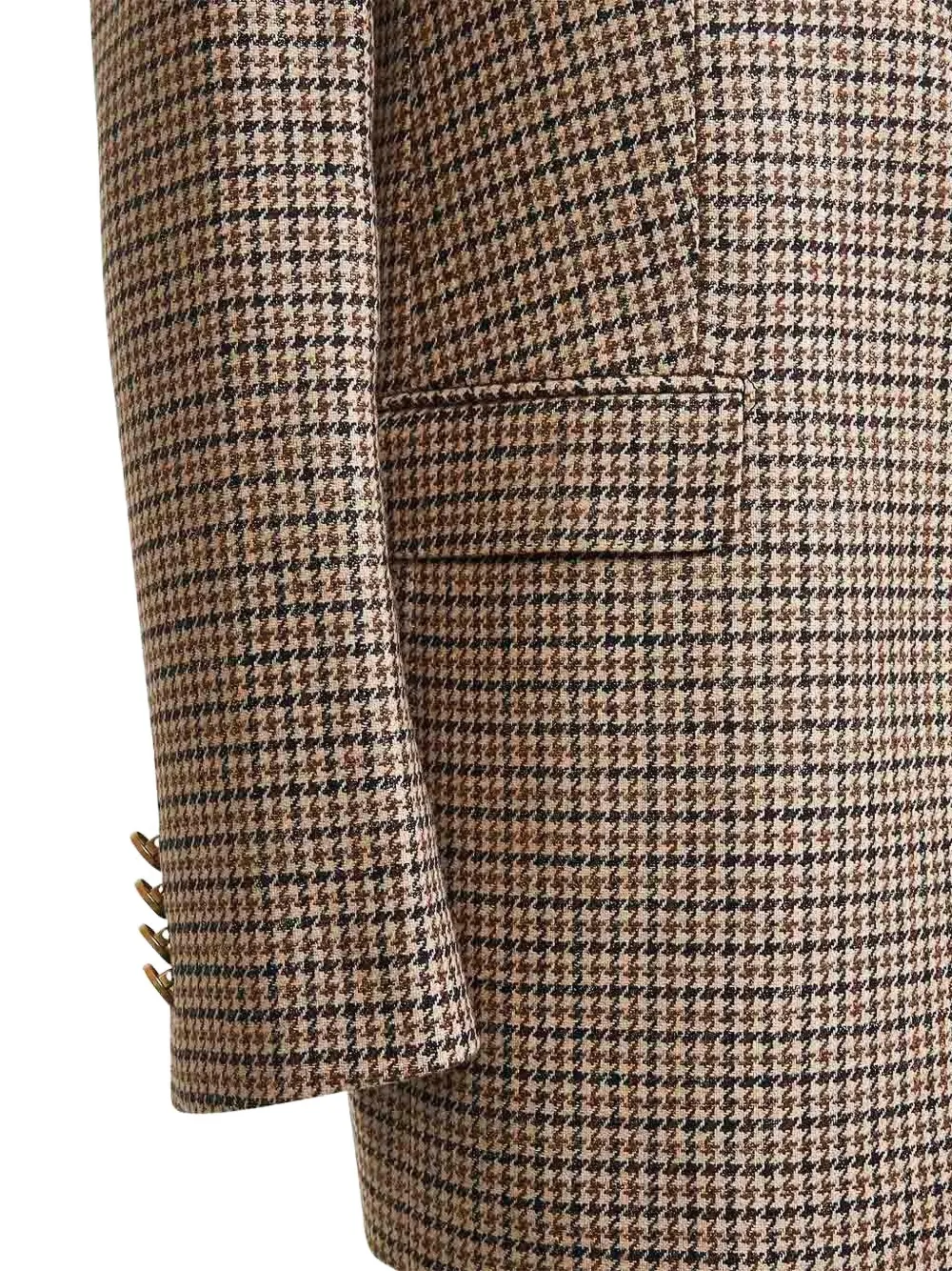 Tagliatore Brown Houndstooth Wool Blend Bertha Blazer In Brown