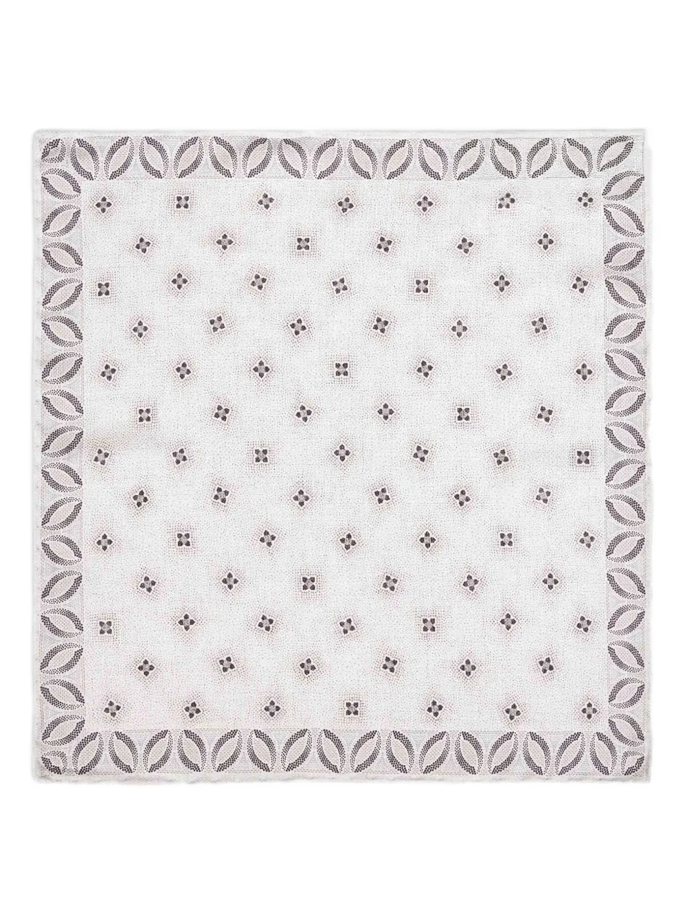 Brunello Cucinelli double-sided silk pocket square | White | Image 1
