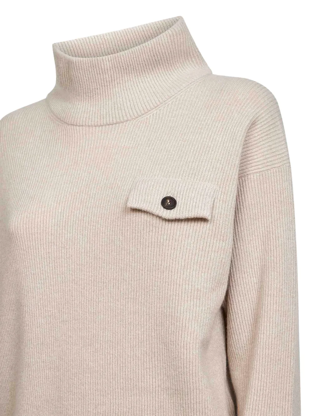 Brunello Cucinelli Ribbed High-neck Sweater In Gray