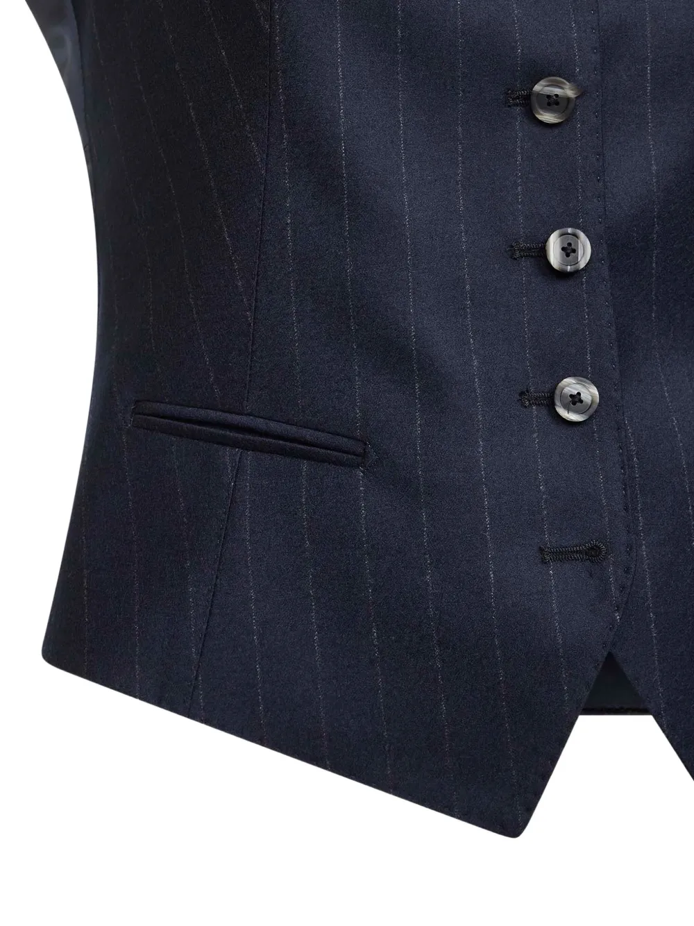 Tagliatore Gilet met vijf knopen en krijtstreep Blauw