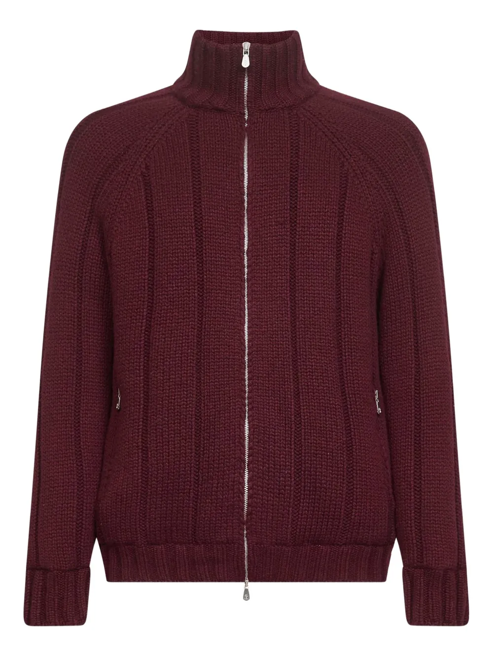 Brunello Cucinelli zipped high-collar sweater | Red | Image 1