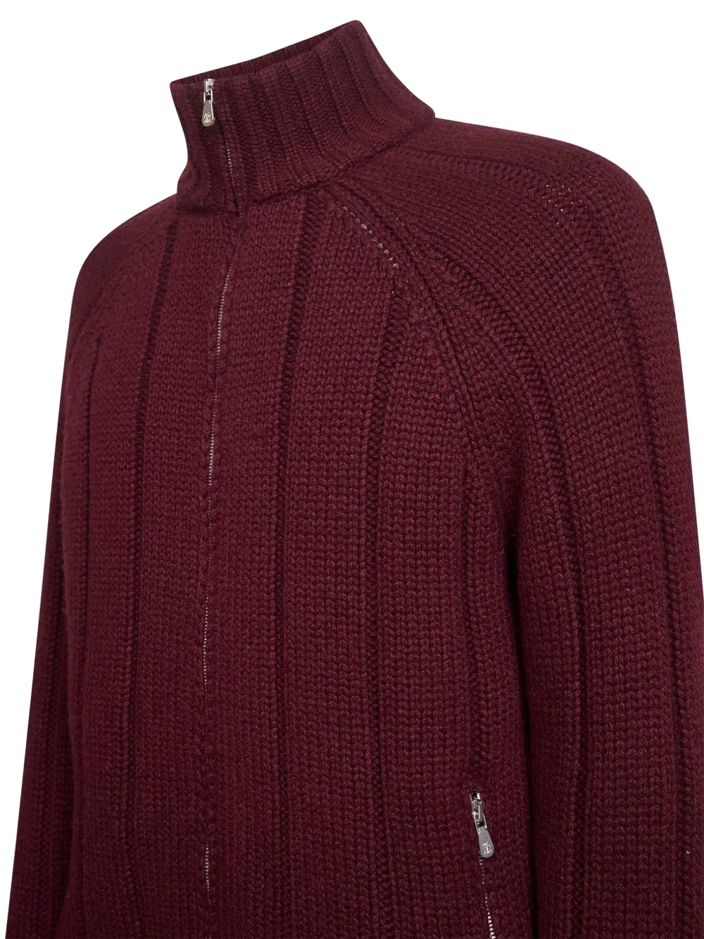 Brunello Cucinelli Trui met hoge kraag en rits Rood