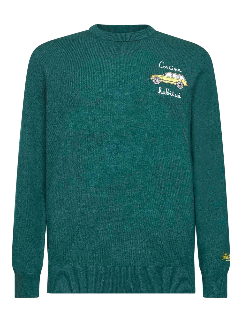 Mc2 Saint Barth Car-artwork-embroidered Sweater In Green