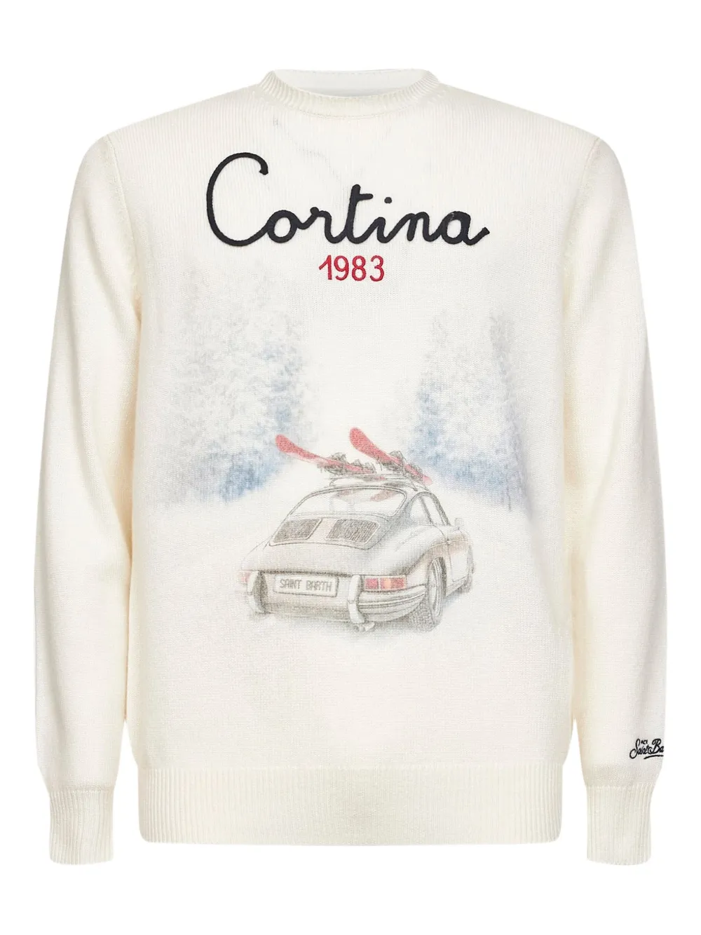 Mc2 Saint Barth Print-graphic Embroidered-cortina Sweatshirt In Neutral