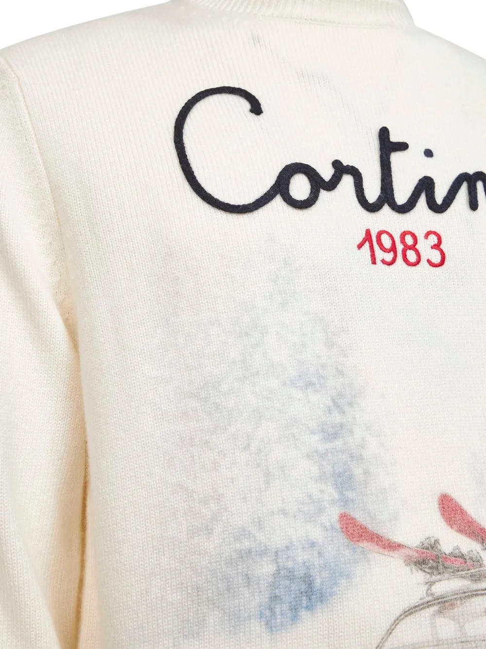 Mc2 Saint Barth Print-graphic Embroidered-cortina Sweatshirt In Neutral