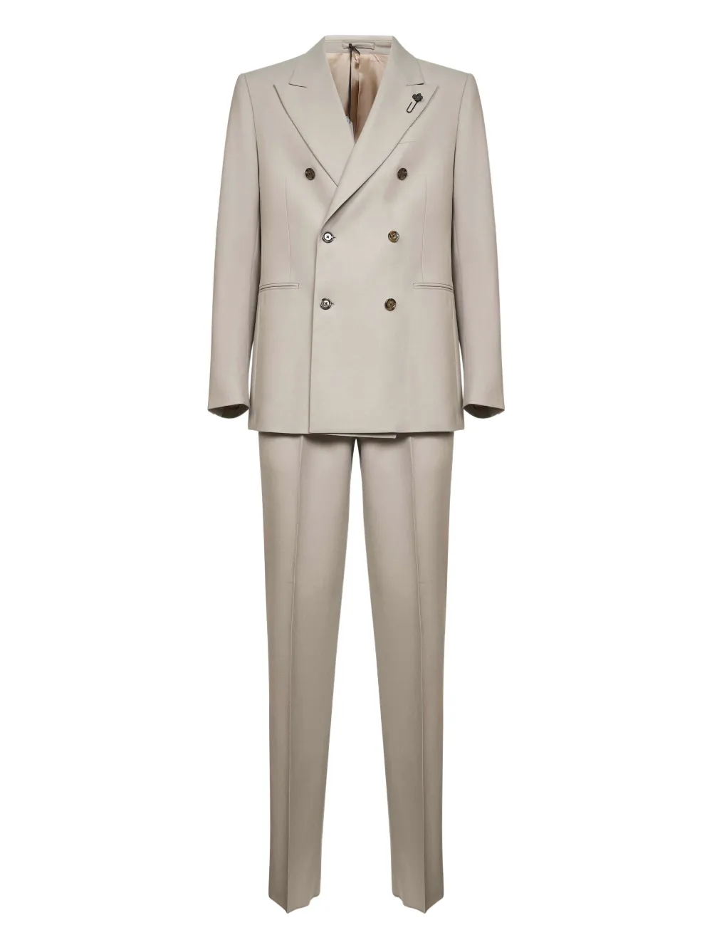 Lardini peak-lapel double-breasted suit | Neutrals | Image 1