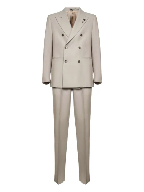 Lardini peak-lapel double-breasted suit