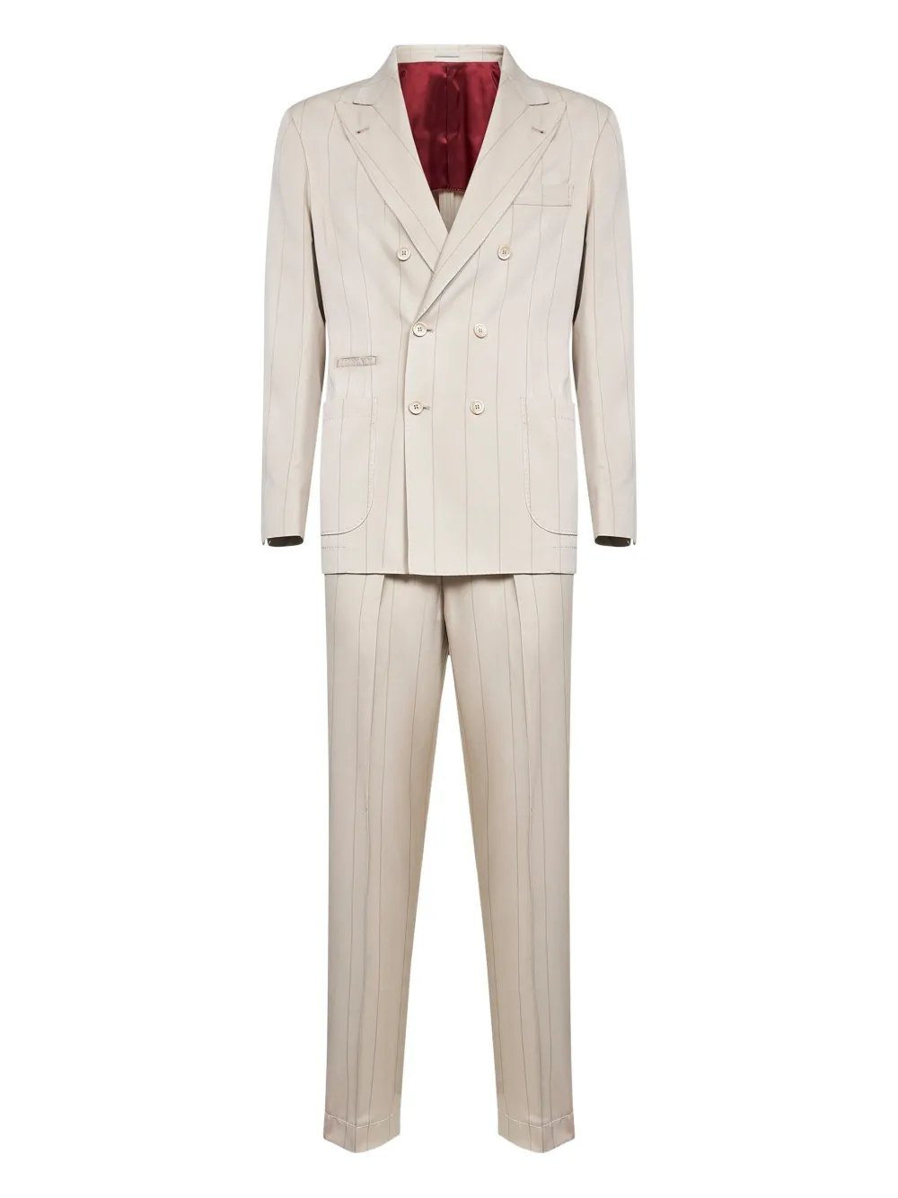 Brunello Cucinelli peak-lapel striped suit | Neutrals | Image 1