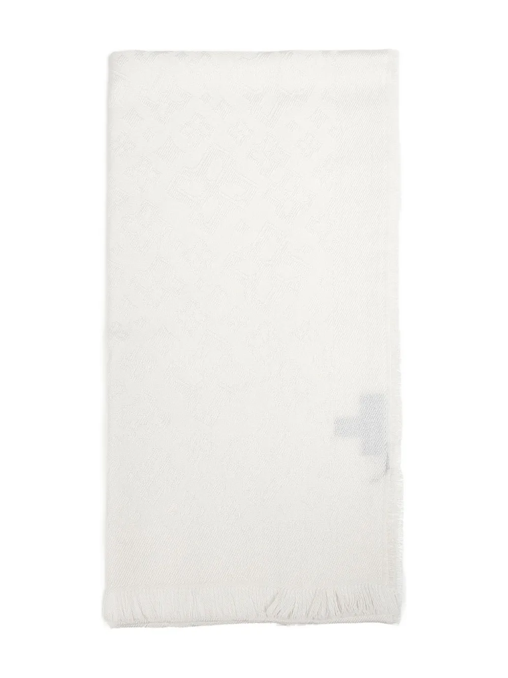 Tagliatore jacquard fringed scarf | White | Image 1
