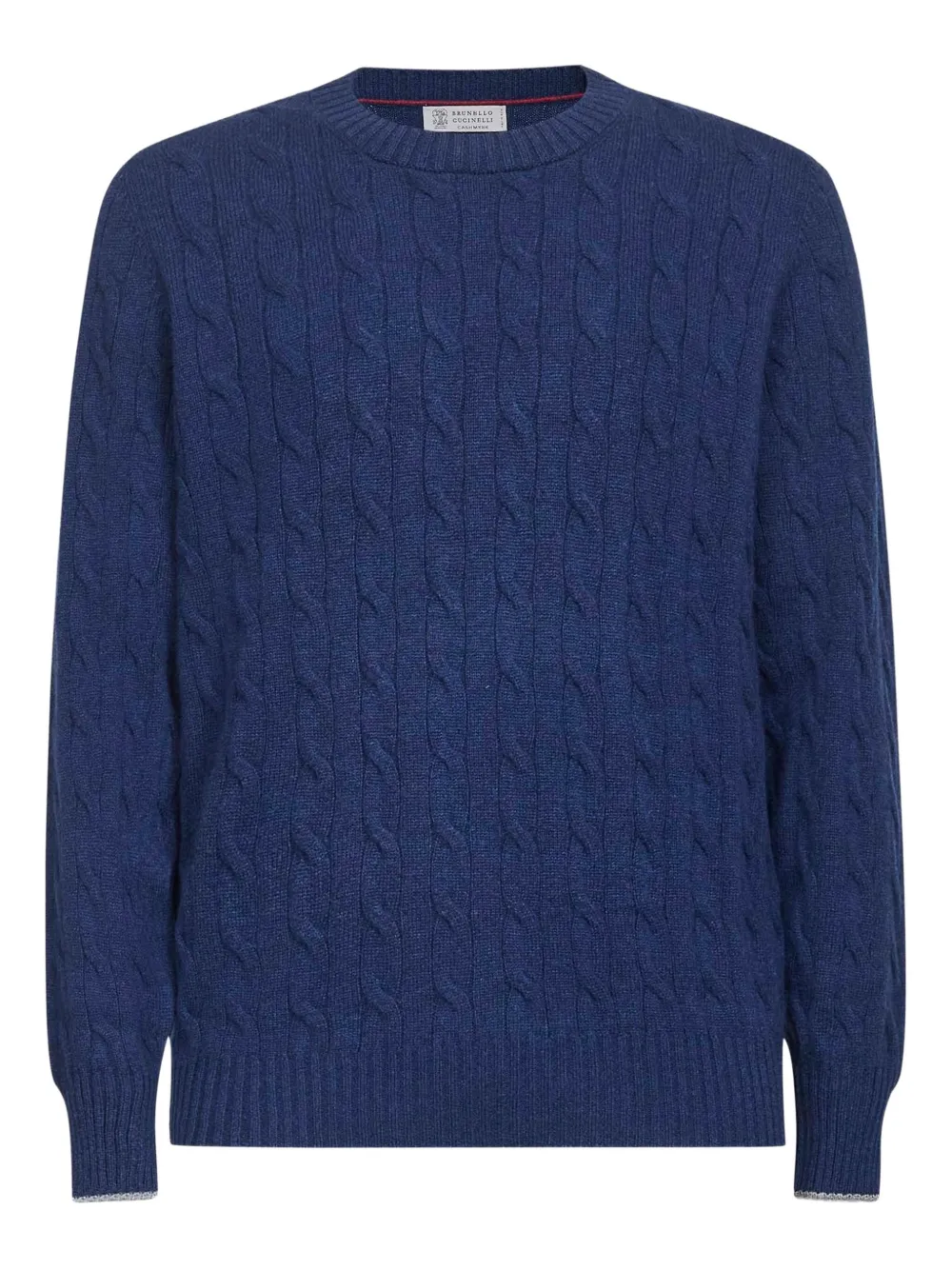 Brunello Cucinelli Kaschmirpullover mit Zopfmuster | Blau | Image 1