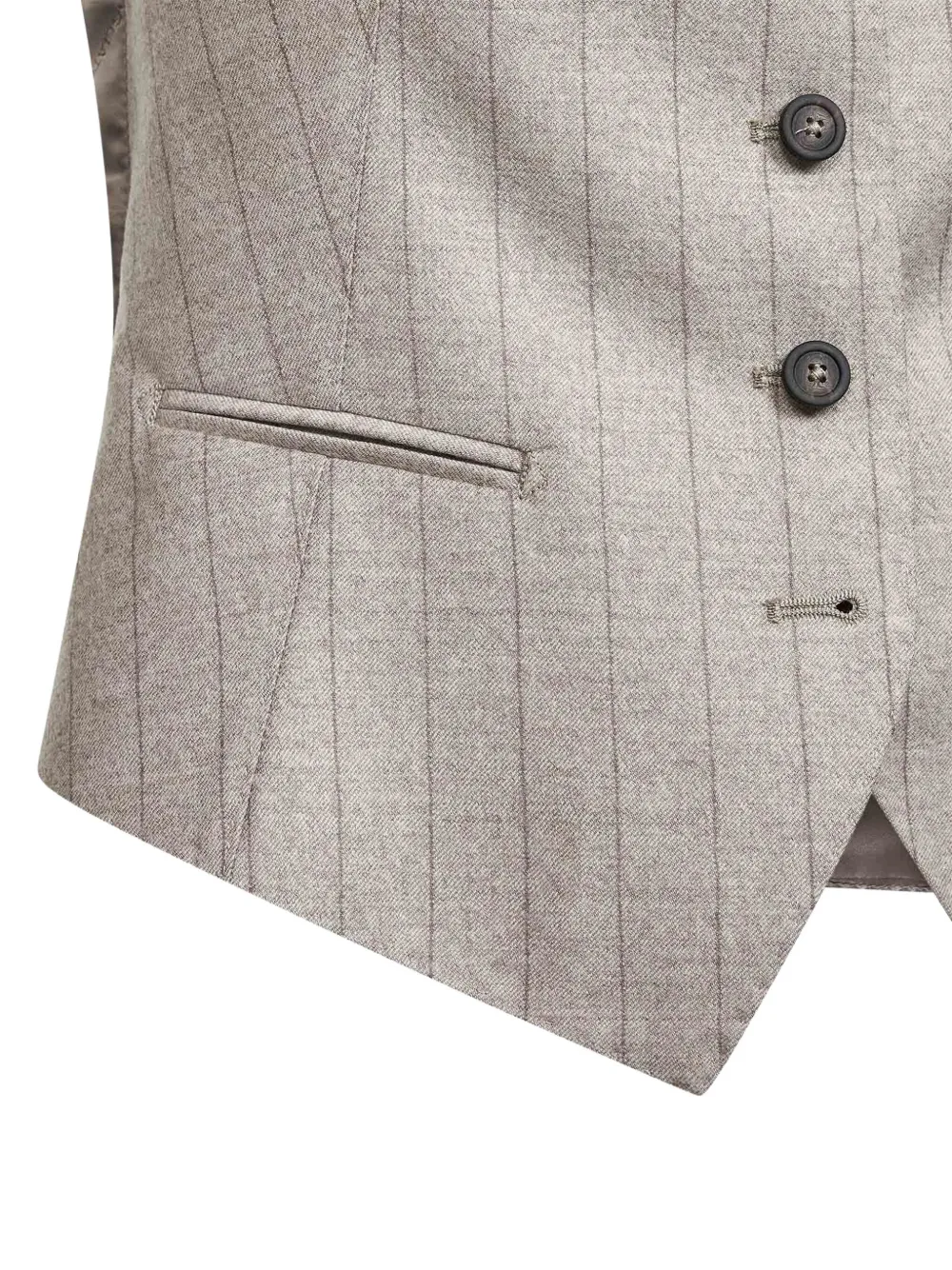 Tagliatore Gilet met krijtstreep en knopen Beige