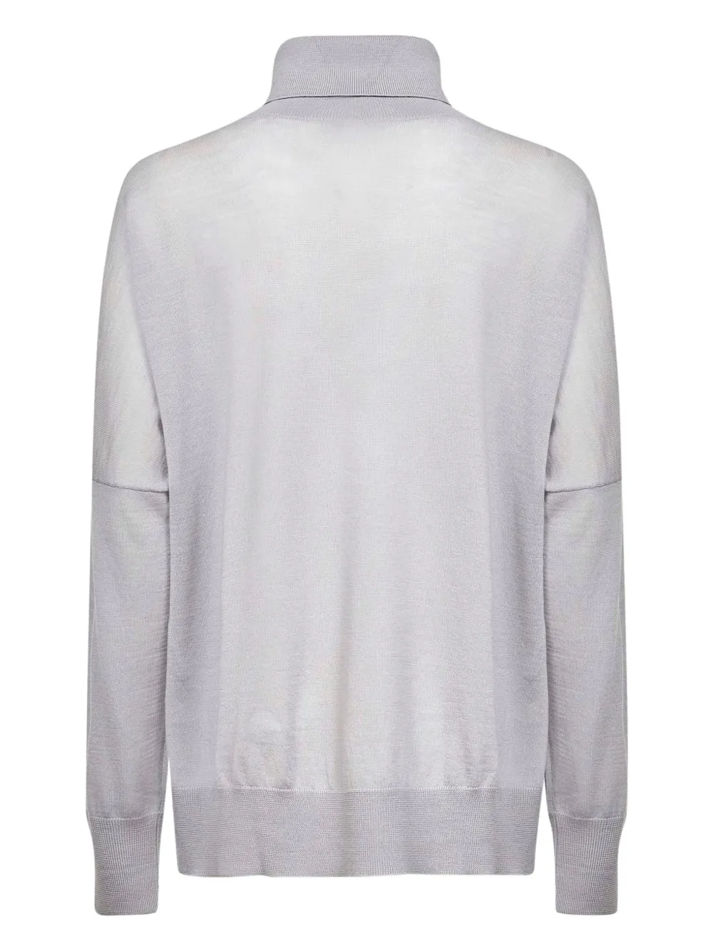 Blanca Vita Grey Virgin Wool Knit Oversized Turtleneck Sweater In Gray