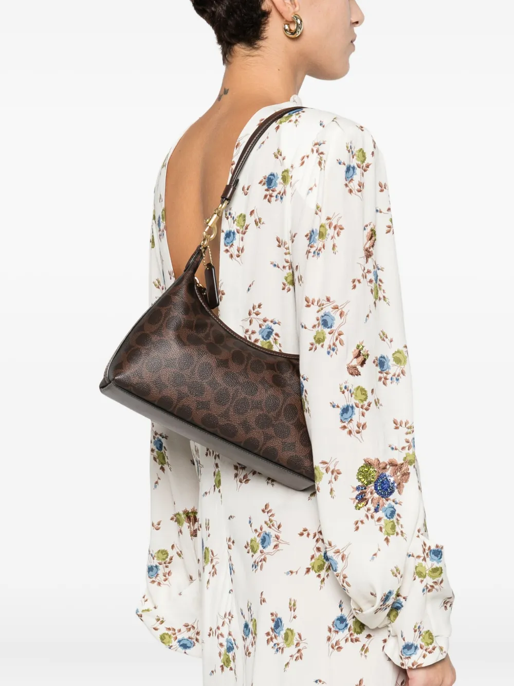 Coach monogram-print shoulder bag - Bruin