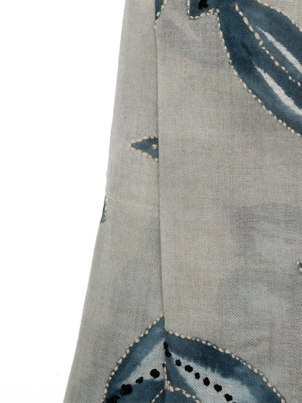 SGOMBERO CANTINE floral-print fringed scarf - Grijs