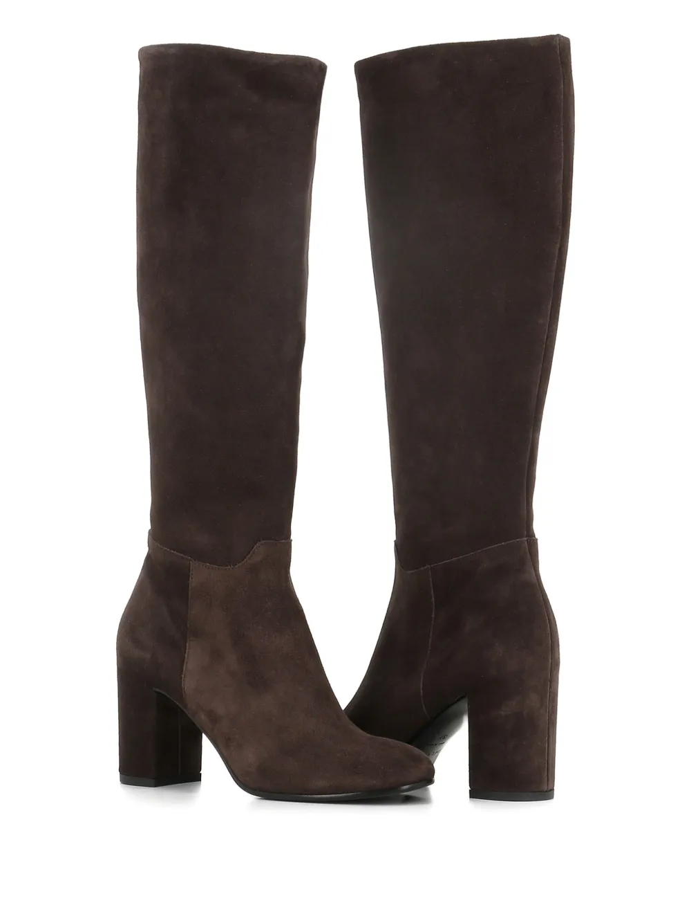 Del Carlo Block-heel Suede Boots In Brown