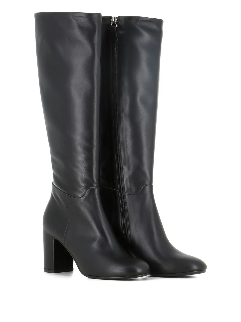Del Carlo Block-heel Leather Boots In Black