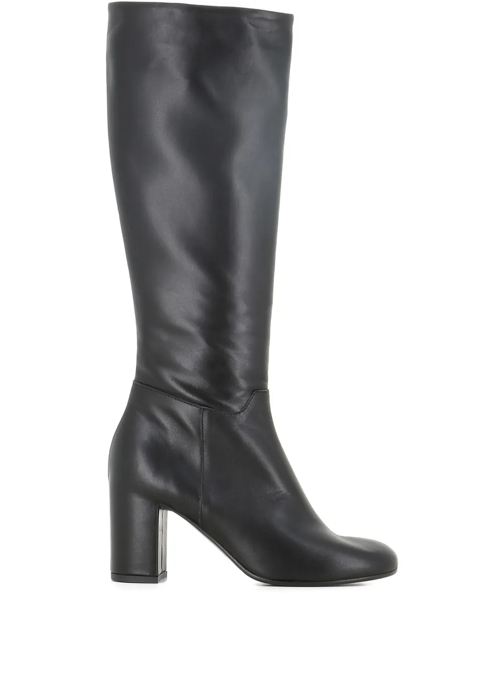 Del Carlo Block-heel Leather Boots In Black