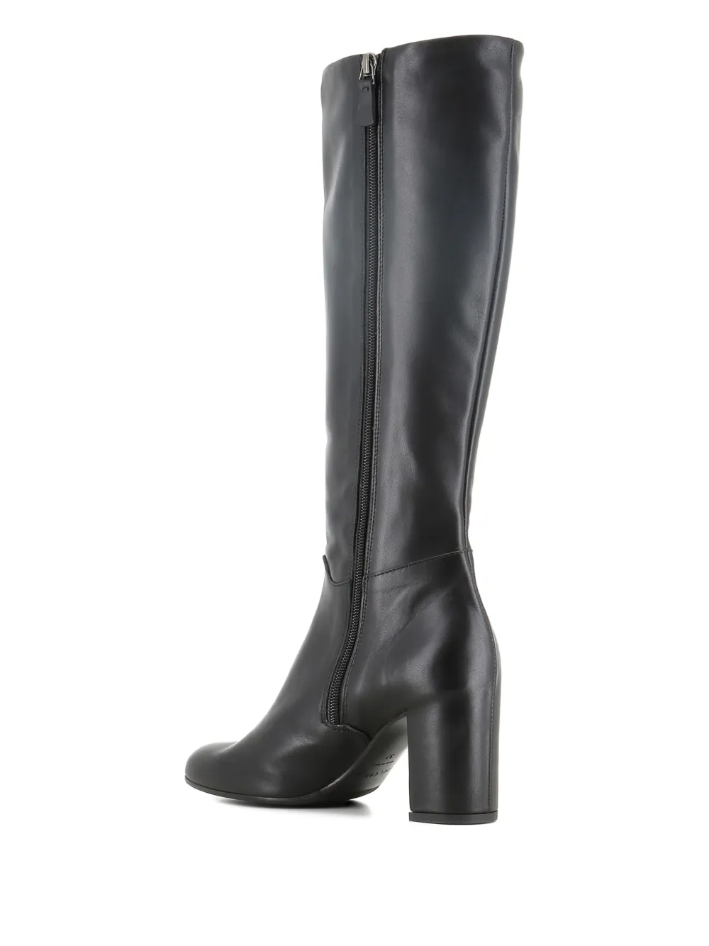 Del Carlo Block-heel Leather Boots In Black