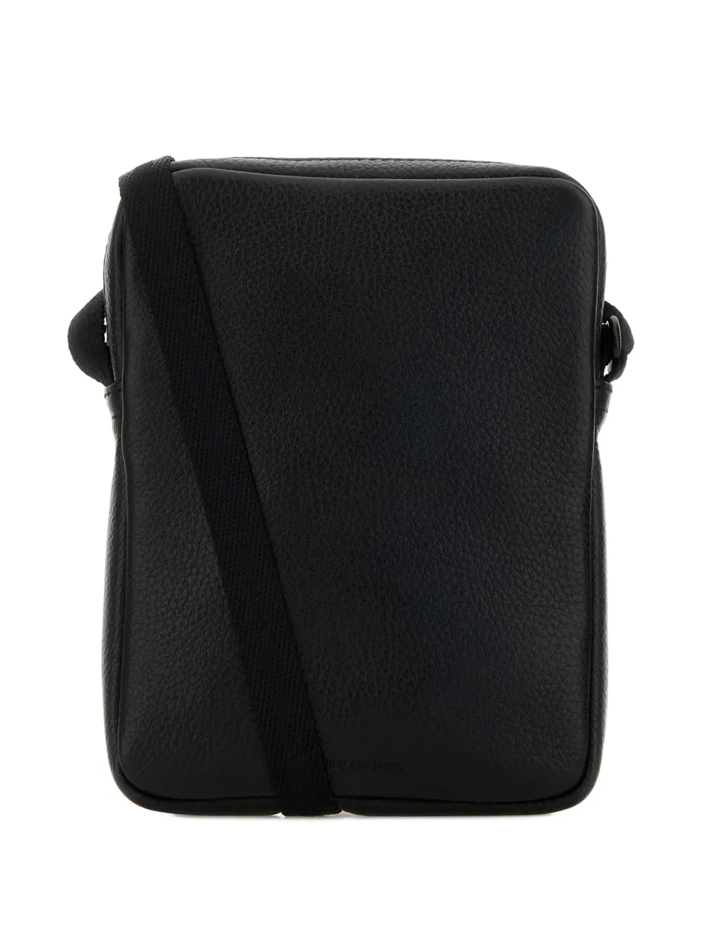 Fred Perry leather logo messenger bag - Zwart
