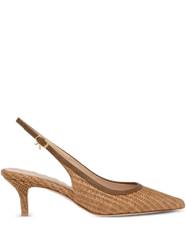 Gianvito Rossi Minorca Slingback Pumps in Brown