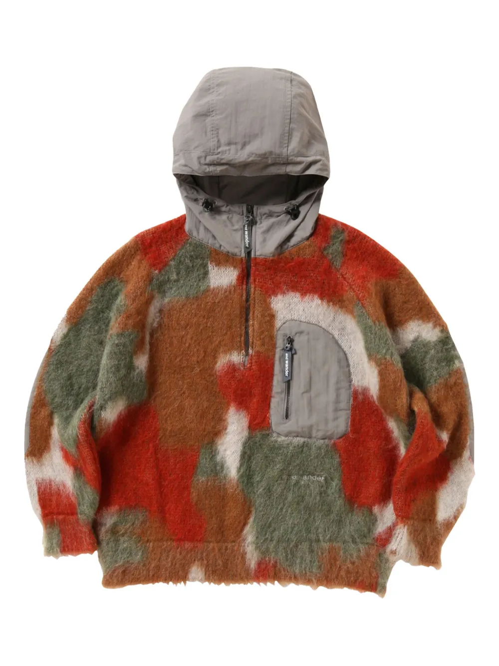 and Wander camouflage jacquard hoodie | Brown | Image 1