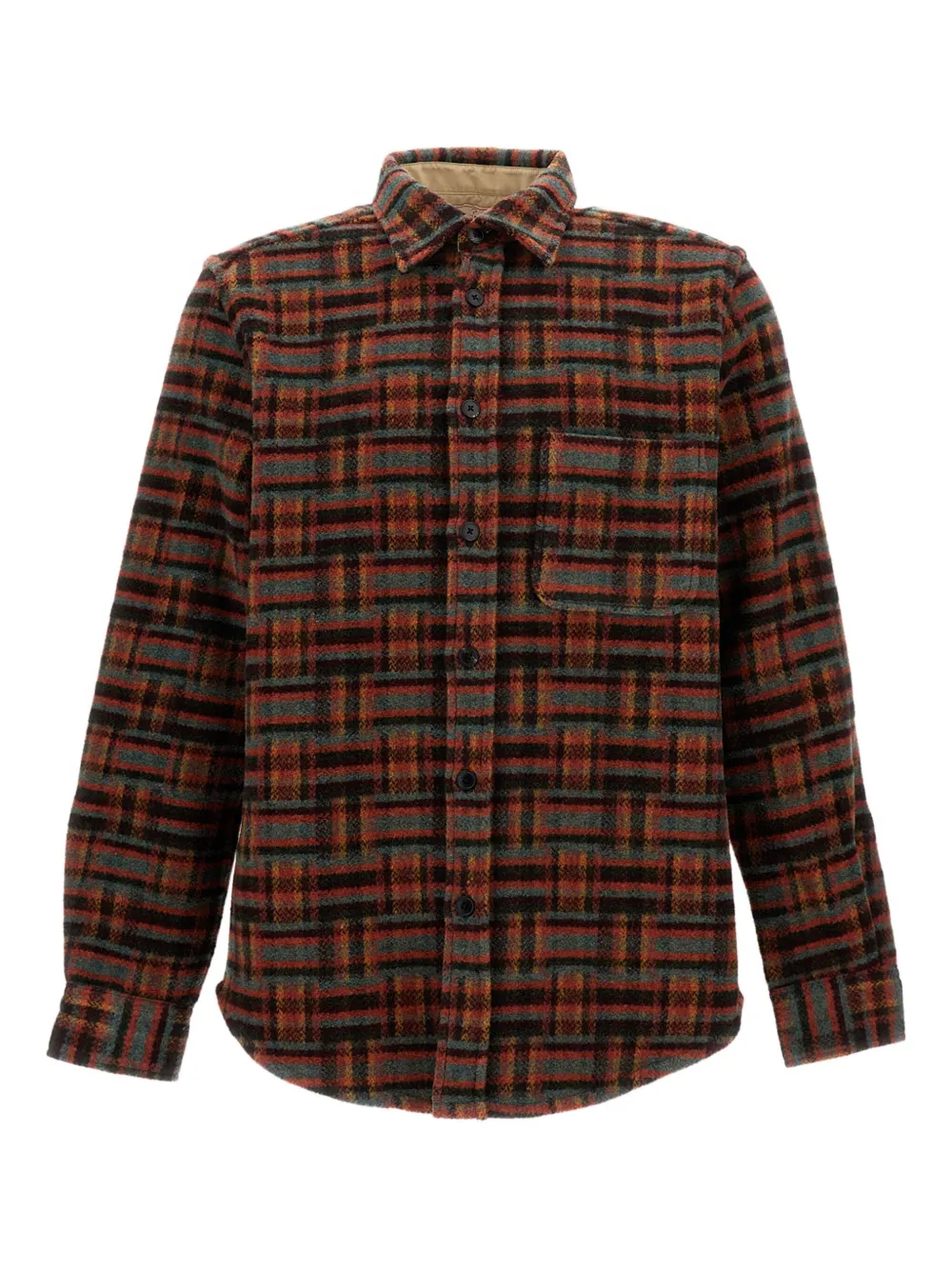 Portuguese Flannel Stringer patch-pocket flannel shirt | Brown | Image 1