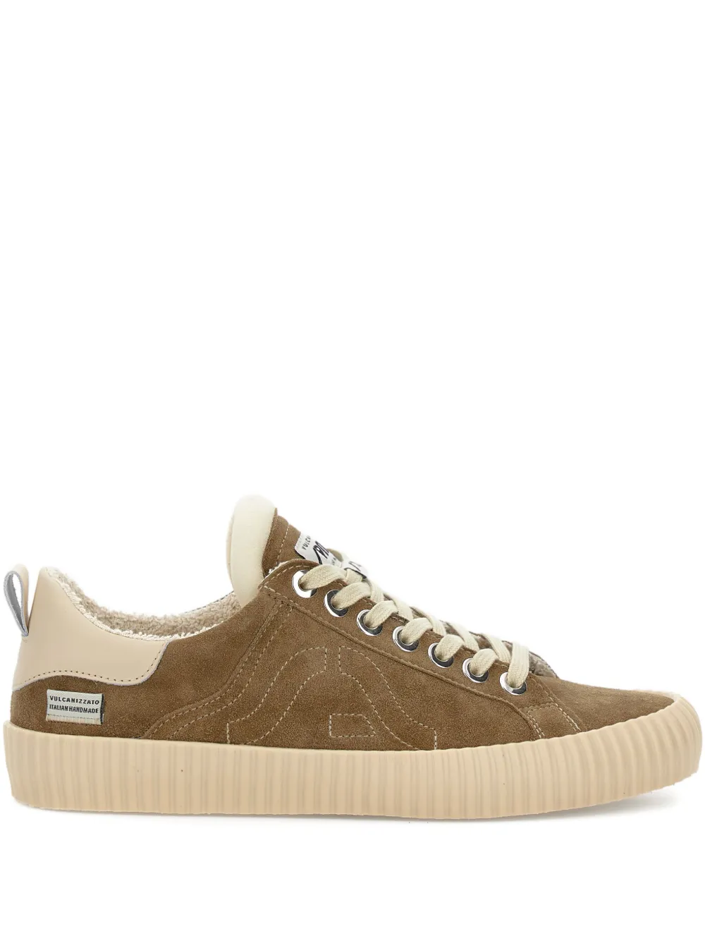 springa Sneakers con ricamo in pelle scamosciata - Marrone