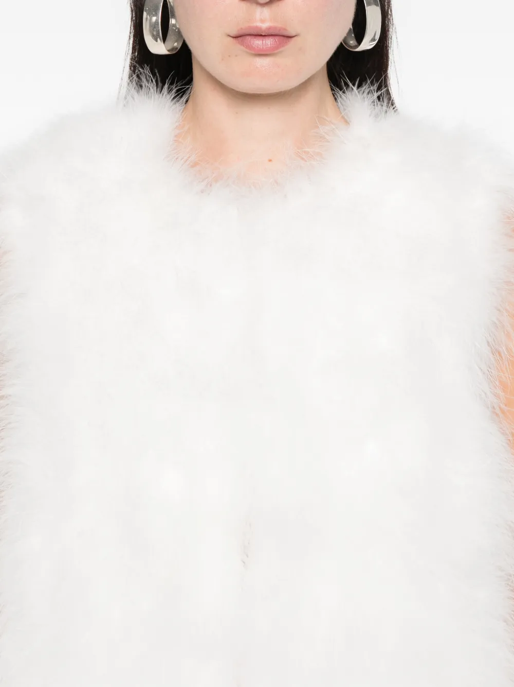 Yves Salomon Feathers Gilet In Gold