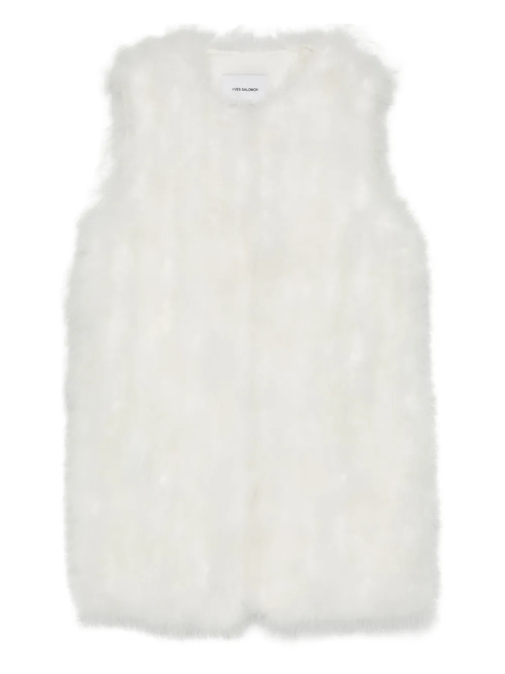 Yves Salomon Feathers Gilet In Gold