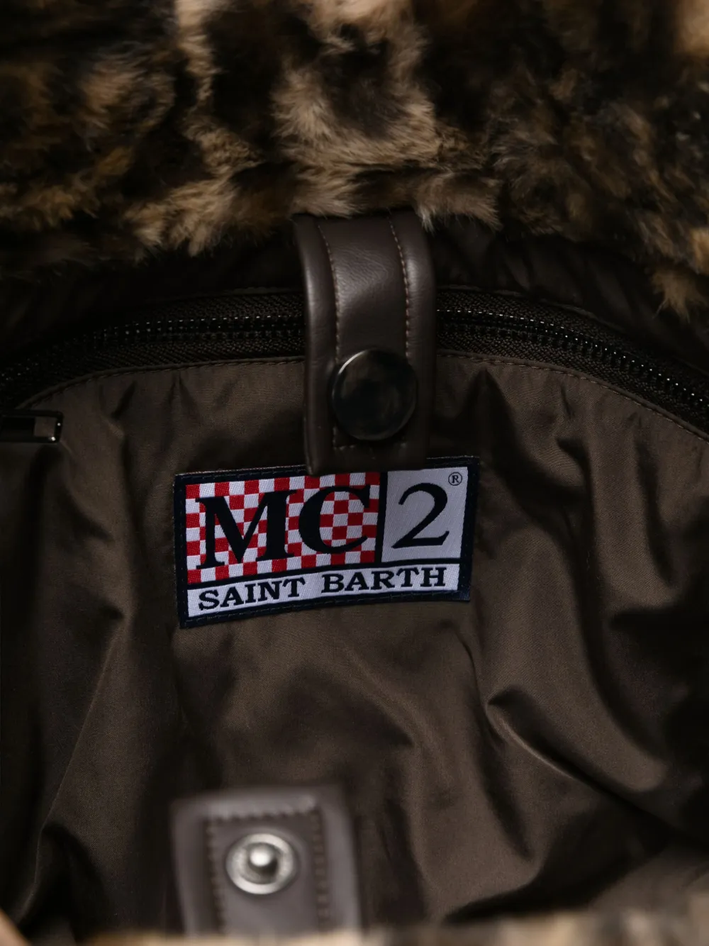 MC2 Saint Barth Colette shopper met luipaardprint Bruin