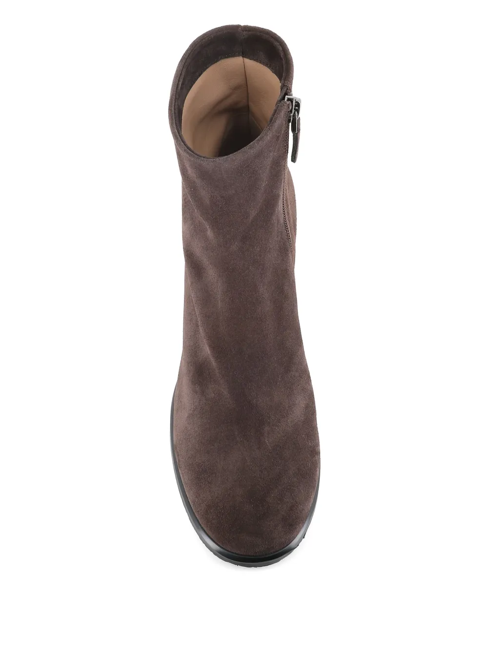 Del Carlo 55mm Block-heel Zip Boots In Brown