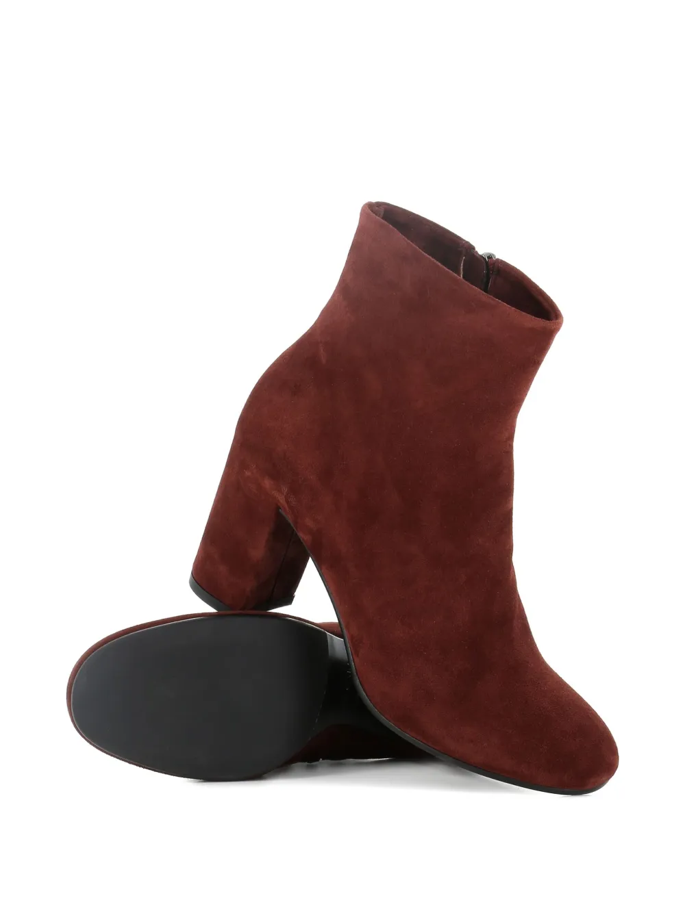 Del Carlo Block-heel Zip Boots In Brown